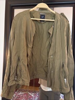 GAP Olive Green Military Field Jacket with Zip Pockets